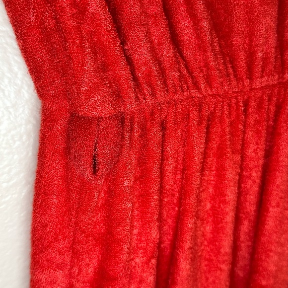 Vintage 70s / 80s Union made terrycloth dress.  Red size medium retro - Picture 3 of 6